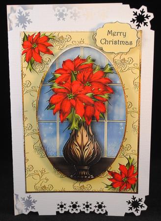 Christmas Vase of Red Poinsettias Mini Kit by Yvonne Middleton