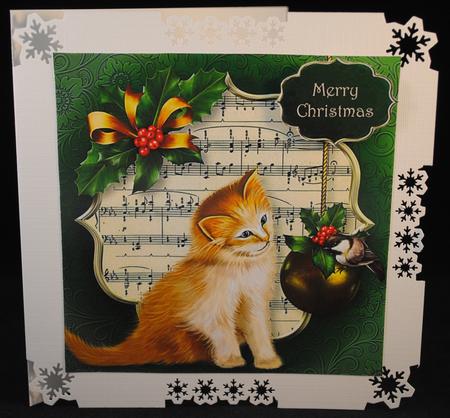 The Christmas Kitten 8x8 Quick Topper by Yvonne Middleton