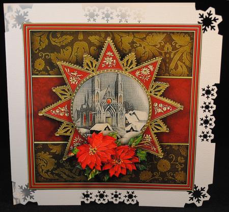 Church with Poinsettias 8x8 Mini Kit by Yvonne Middleton