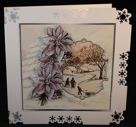 Bringing Home the Tree 7x7 Card with Decoupage by Yvonne Middleton