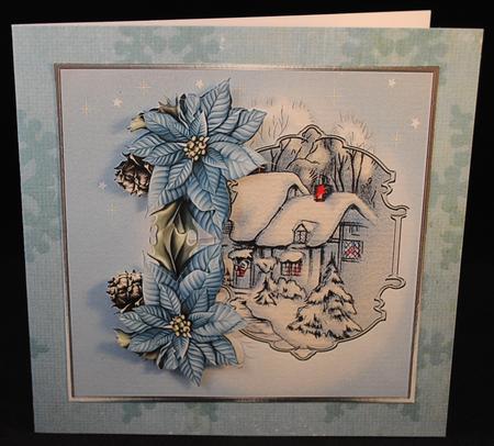 Vintage Christmas Fir Trees7x7 Card by Yvonne Middleton