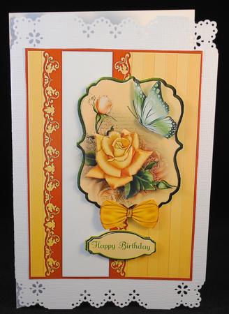 Edwardian Yellow Card Front by Yvonne Middleton