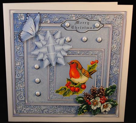 Christmas Robin Card Front by Yvonne Middleton