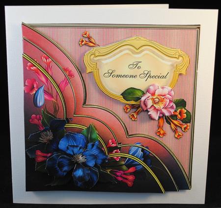 Late Blooms in Pink and Blue 8x8 by Yvonne Middleton