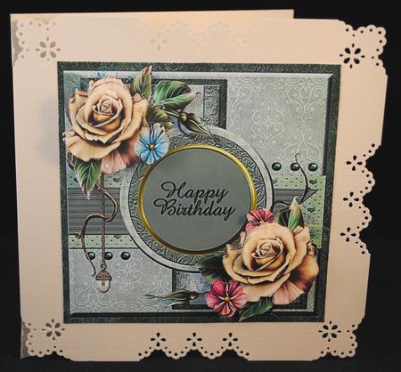 Champagne Roses Quick Card Topper by Yvonne Middleton