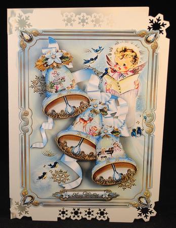 Winter Christmas Vintage Jingle Bells Card by Yvonne Middleton