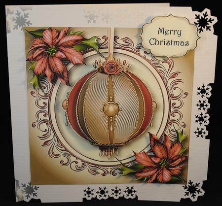 Vintage Christmas Bauble - Dusky Rose by Yvonne Middleton