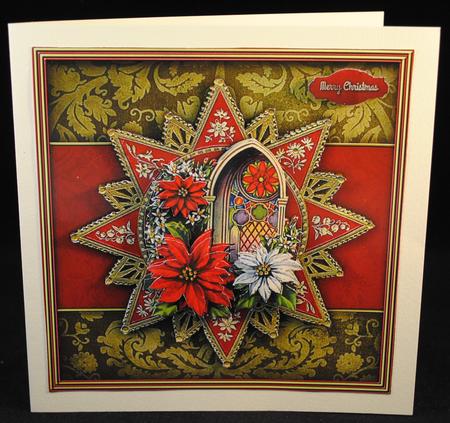 Christmas Church and Poinsettias 8x8 Mini Kit by Yvonne Middleton