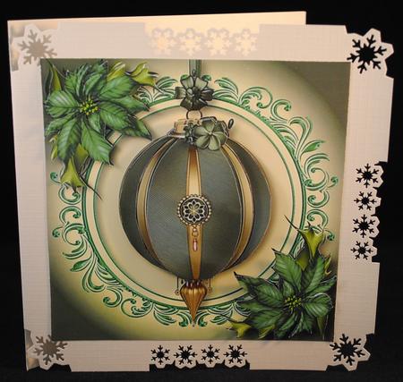 Vintage Christmas Bauble - Dusky Teal by Yvonne Middleton