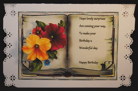 Petunias for Your Birthday Card Topper by Yvonne Middleton