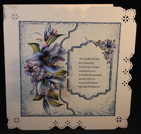 Winter Lily 7x7 Card with Decoupage by Yvonne Middleton