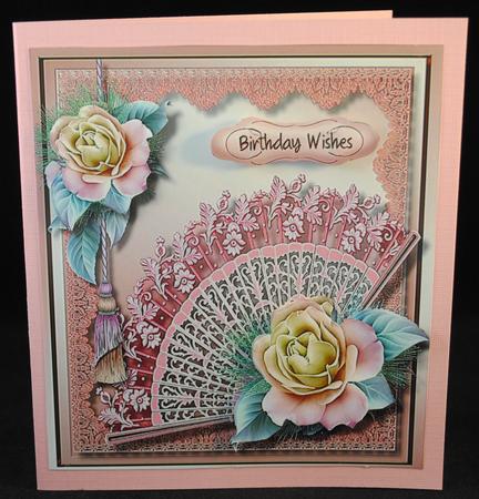 Lovely Pink Fans and Froster Roses by Yvonne Middleton