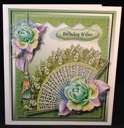 Beautiful Green Fans and Frosted Roses  by Yvonne Middleton