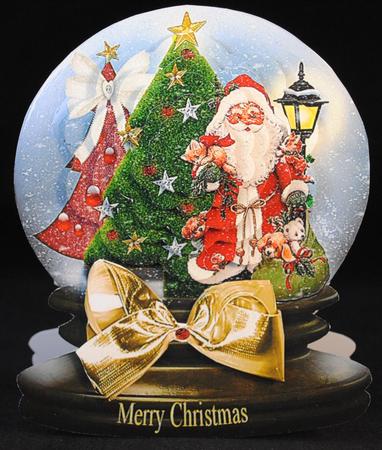 Christmas Snow Globe - Vintage Santa with Gifts by Yvonne Middleton