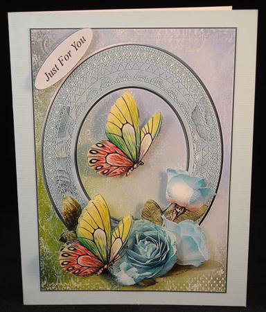 Flower & Butterfly Frame Topper with Decoupage by Yvonne Middleton