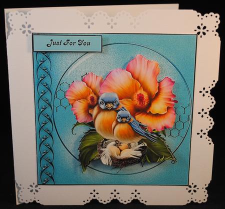 Blooming Flowers and Birds Topper with Decoupage by Yvonne Middleton