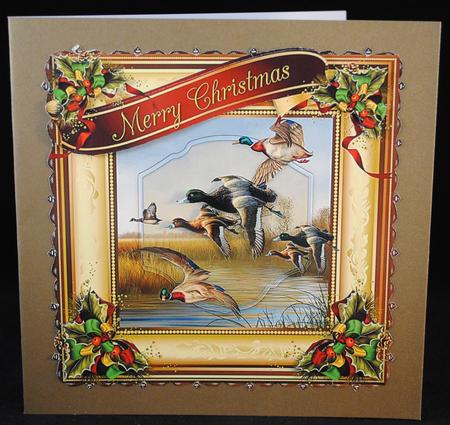 Male Masculine Merry Christmas Mallard Ducks by Yvonne Middleton