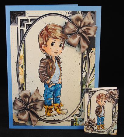 Cool Boy Card Front with Gift Tag by Yvonne Middleton