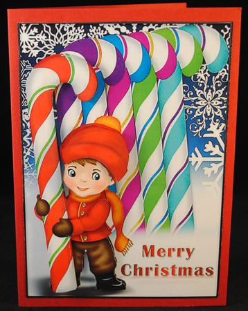 Christmas Boy and Candy Cane by Yvonne Middleton