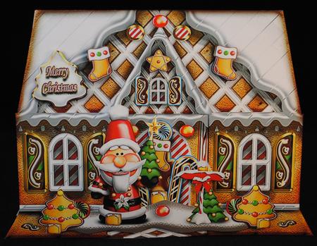 Christmas Gingerbread House with Santa by Yvonne Middleton