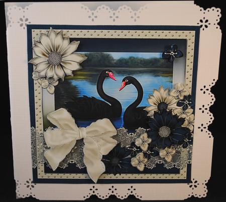 Black Swan Lake 7x7 by Yvonne Middleton