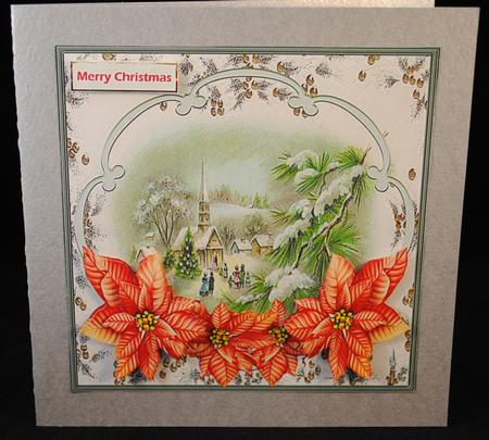 Going to Church at Christmas 7x7 Card with Decoupage by Yvonne Middleton