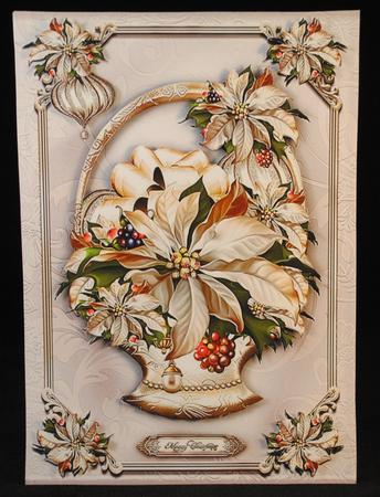 Christmas Bouquet of White Poinsettias Card Kit by Yvonne Middleton