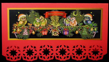 Owl Dl Christmas Gold Swag by Yvonne Middleton