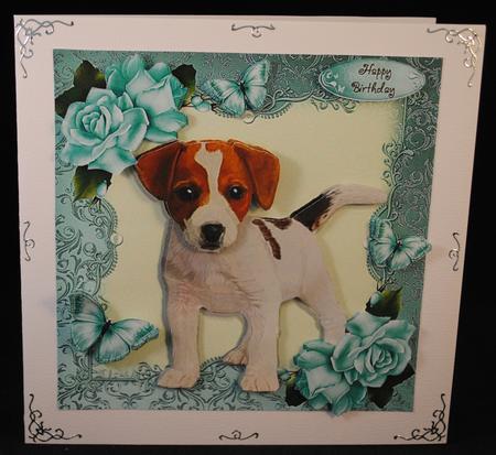 Gorgeous Jack Russel with Roses 8x8 Mini Kit by Yvonne Middleton