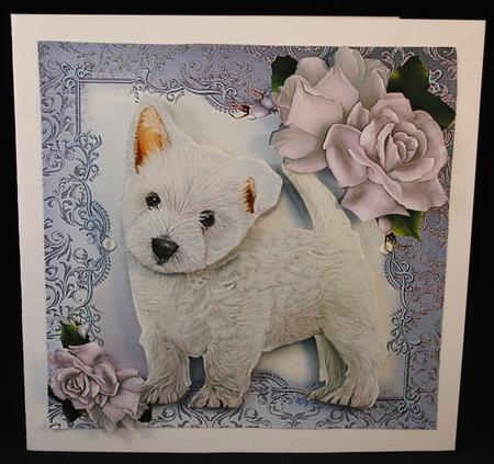 Gorgeous Westie with Roses 8x8 Mini Kit by Yvonne Middleton