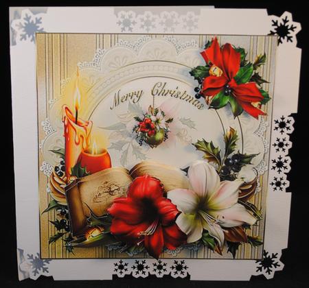 8x8 Festive Amaryllis Old Book and Candle Cluster Mini Kit by Yvonne Middleton