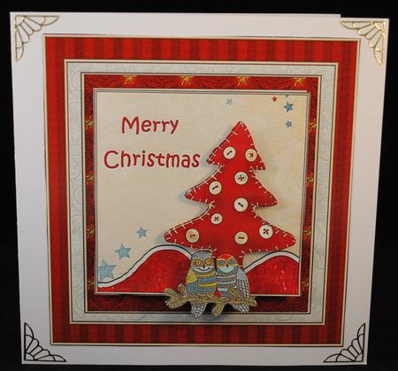 Christmas Tree and Owls by Yvonne Middleton