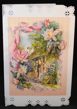 Country Cottage with Lotus Blossom by Yvonne Middleton