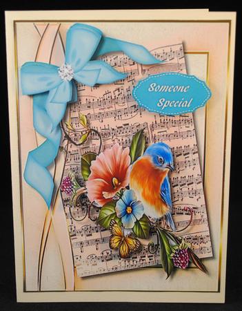 Beautiful Blue Bird on a Branch by Yvonne Middleton