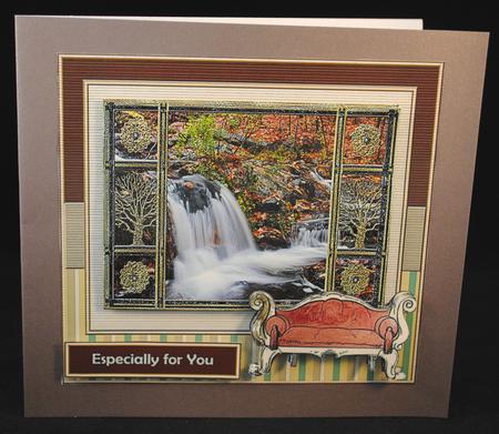 Autumn Waterfall by the Sofa by Yvonne Middleton