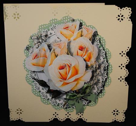 Beautiful Crean Roses in Pyramids  by Yvonne Middleton