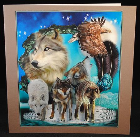 Northern Lights Wolf Topper with Decoupage by Yvonne Middleton