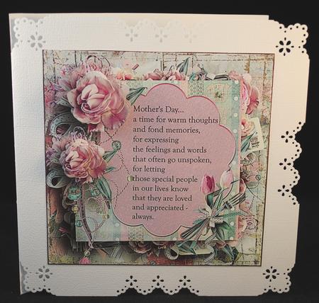 Mother's Day Thoughts 7x7 Card with Decoupage by Yvonne Middleton