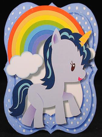 Tent Card with Verse, Little Liac Unicorn by Yvonne Middleton