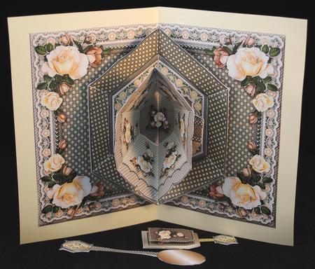 Time for Tea Pop-up Kit - Cream Roses with Polka Dots by Yvonne Middleton