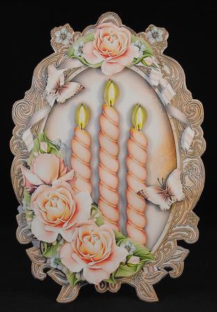 Vintage Candles with Roses Card Kit by Yvonne Middleton
