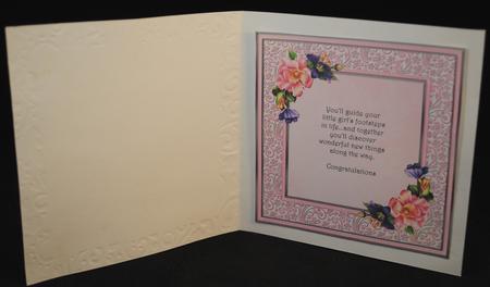 Baby Girl with Summer Blooms & Bow Quick Card Insert & Verse by Yvonne Middleton