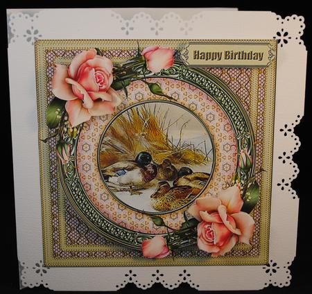 Mallards and Pink Roses by Yvonne Middleton
