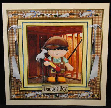 Birthday/Fathers Day Male 8x8ins Decoupage Mini Kit by Yvonne Middleton
