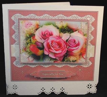 Pink Roses, Hearts and Pearls by Yvonne Middleton