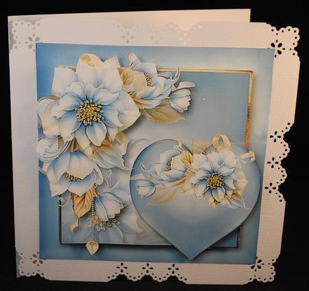 Hearts & Flowers - Beautiful Blue by Yvonne Middleton