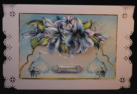 Winter Lilies Mock Envelope Card and Decoupage by Yvonne Middleton