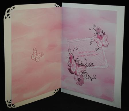 12 x A5 Luxury Butterfly Birthday Inserts by Yvonne Middleton