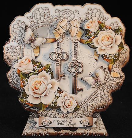 Wedding Valentine Heart with Roses Card Kit by Yvonne Middleton