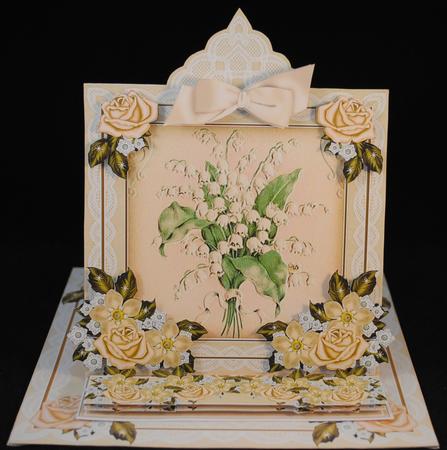 Lily of the Valley Lace Top Easel Card & Envelope Kit by Yvonne Middleton
